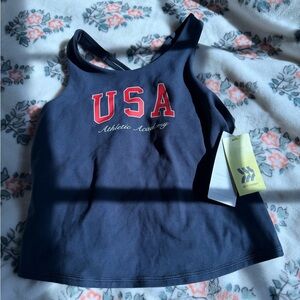 USA Athletic Academy Navy youth Tank Top (fits me and im 5,1)